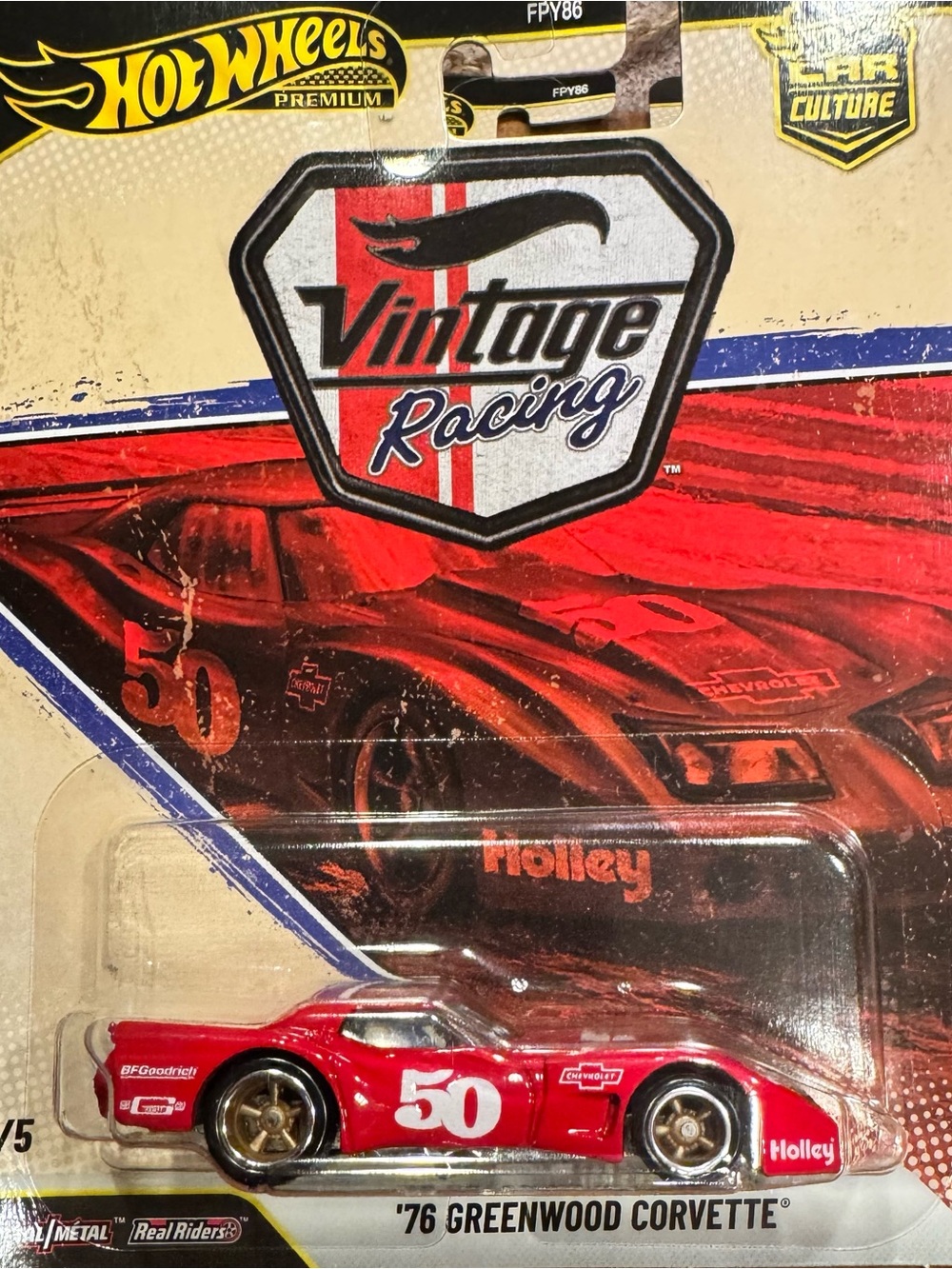 Hot Wheels '76 Greenwood Corvette - Red Vintage Racing Toy Car